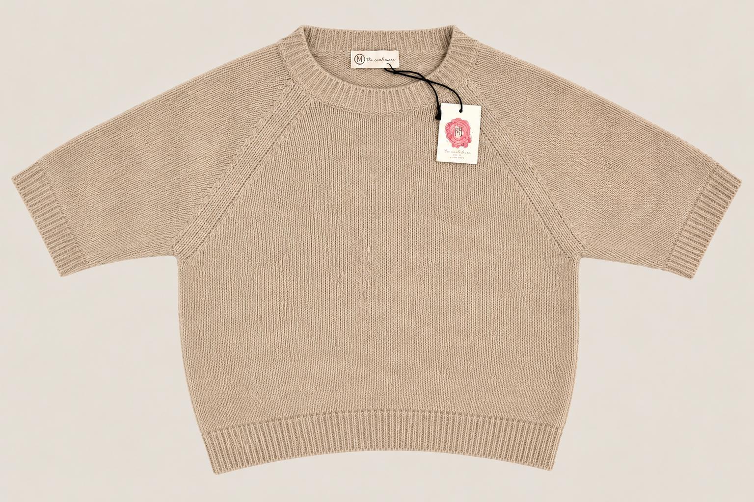 Maglione cashmere paricollo manica 3/4 donna