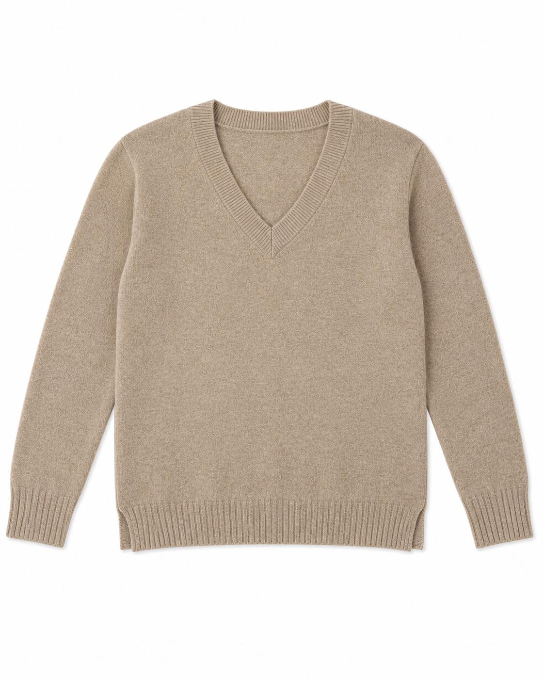 Maglione cashmere scollo V donna