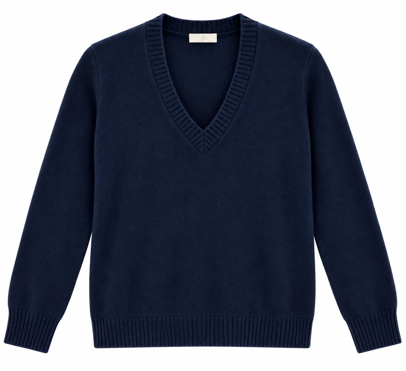 Maglione cashmere scollo V donna