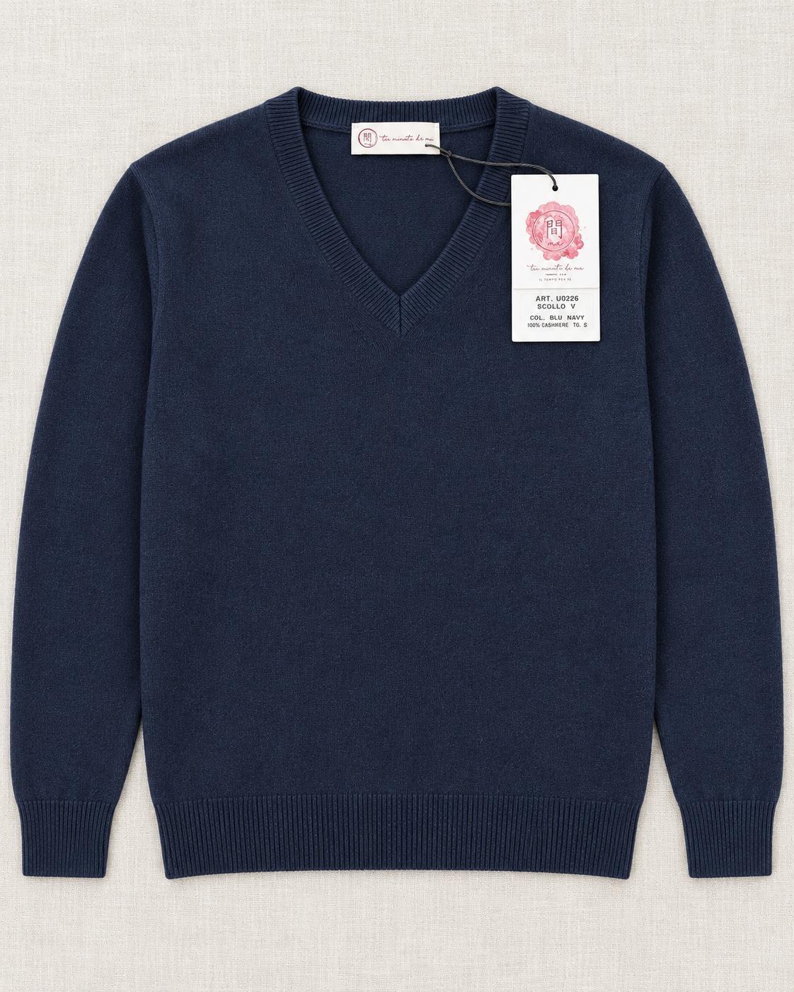 Maglione cashmere scollo V uomo