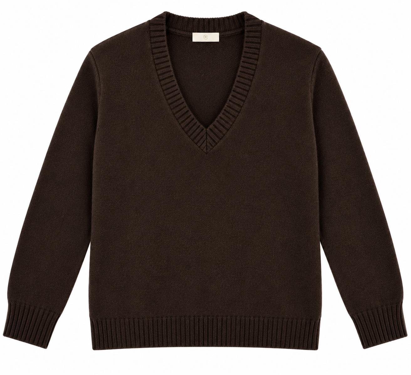 Maglione cashmere scollo V donna