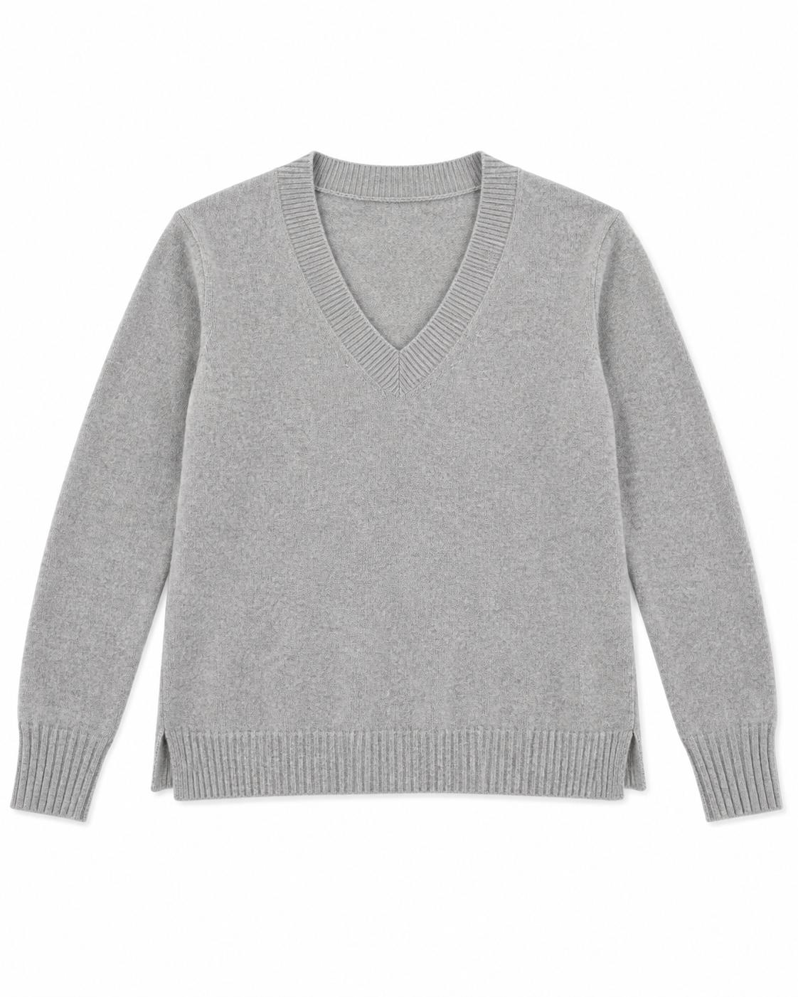 Maglione cashmere scollo V donna